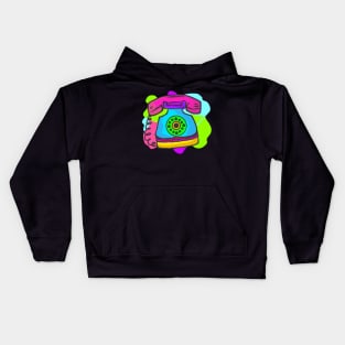 Neon Hippy 80s 90s Costume Retro Vintage Kids Hoodie